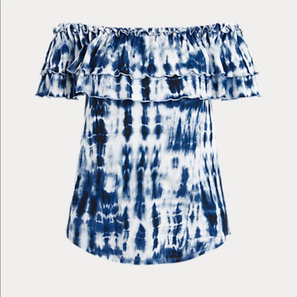 NWT Lauren Ralph Lauren Tie Dye Off The Shoulder Top / Size XS - Picture 5 of 8